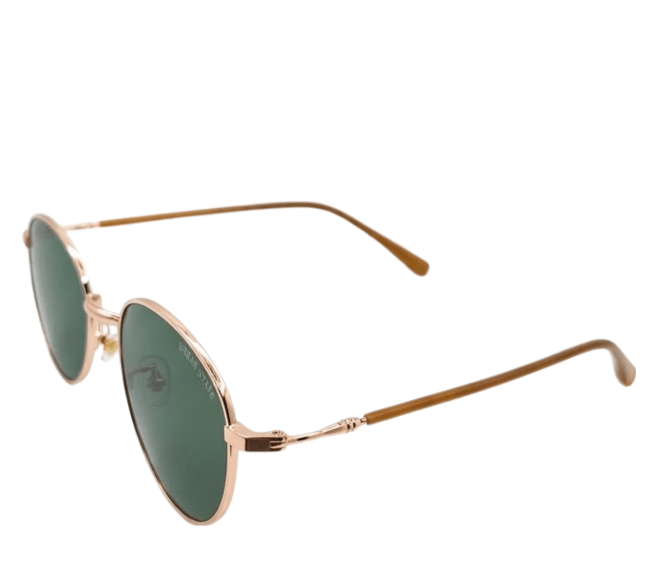 Polarized Halo Round Frame Sunglasses - Green Gold