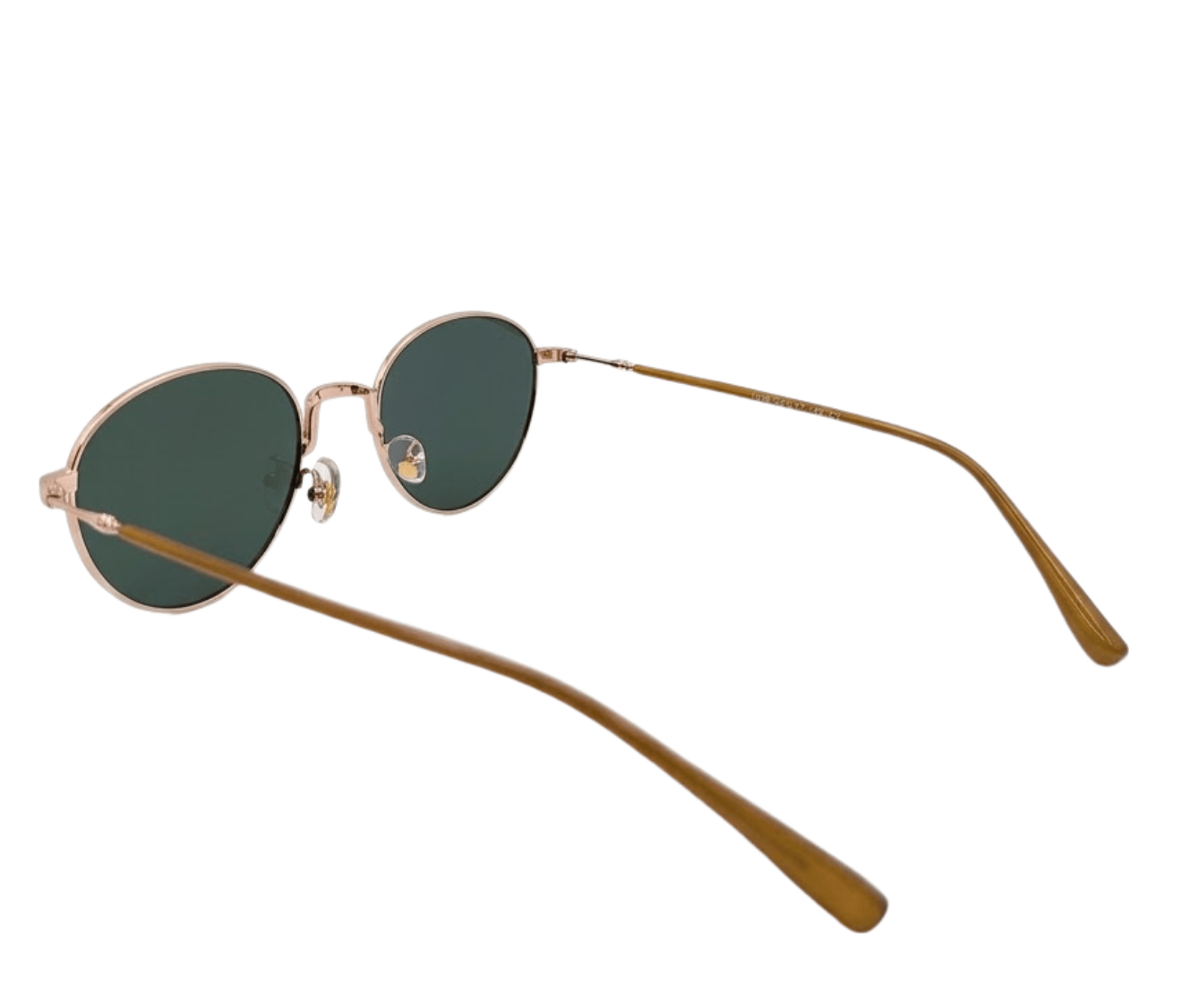 Polarized Halo Round Frame Sunglasses - Green Gold