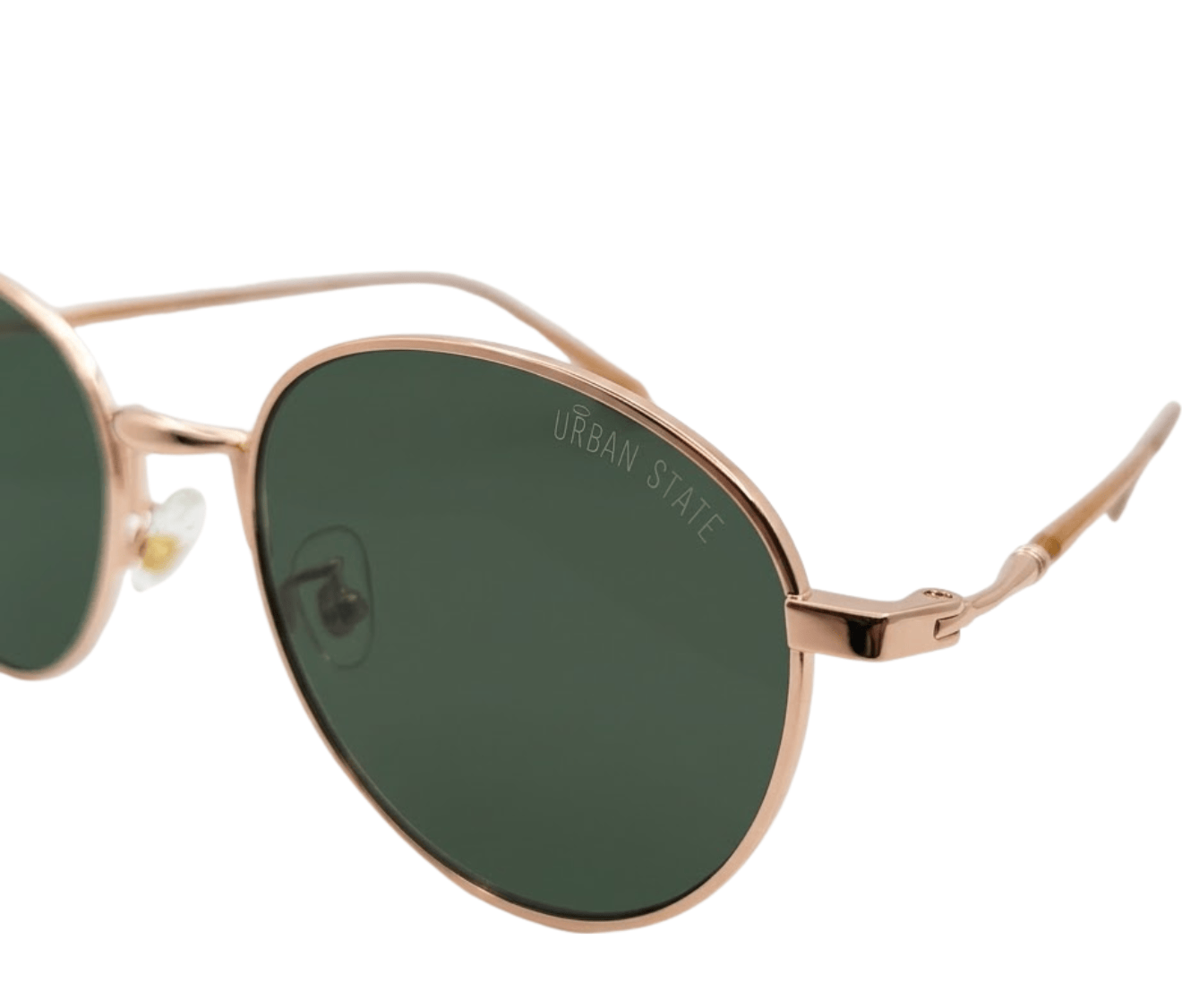 Polarized Halo Round Frame Sunglasses - Green Gold