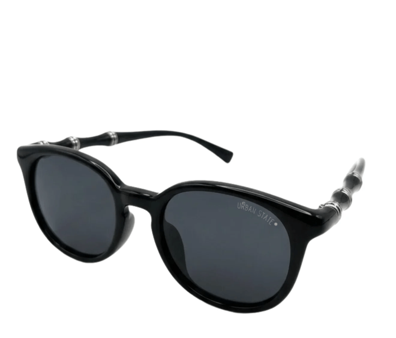Polarized Roman Round Frame Sunglasses - Black Black