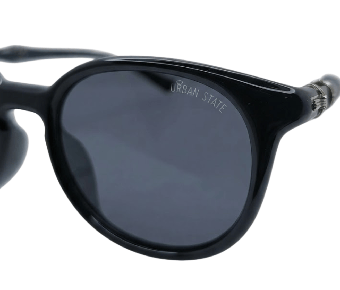 Polarized Roman Round Frame Sunglasses - Black Black