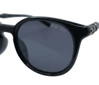Polarized Roman Round Frame Sunglasses - Black Black