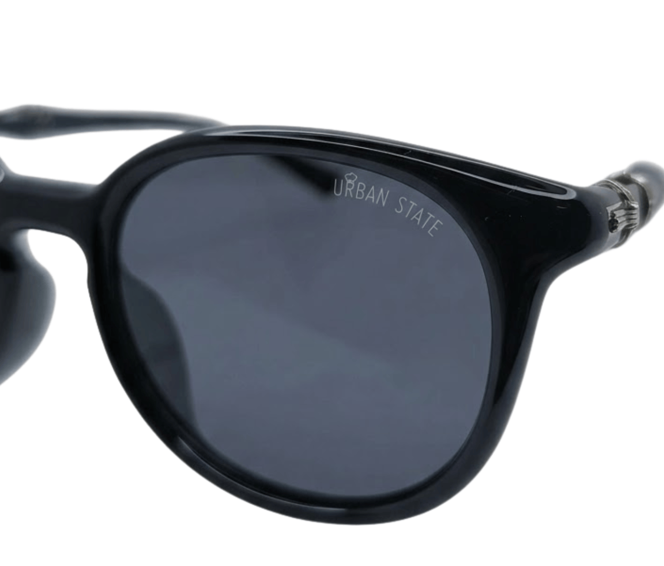 Polarized Roman Round Frame Sunglasses - Black Black
