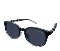 Polarized Roman Round Frame Sunglasses - Multi Black