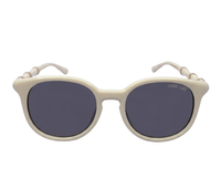 Polarized Roman Round Frame Sunglasses - Multi White