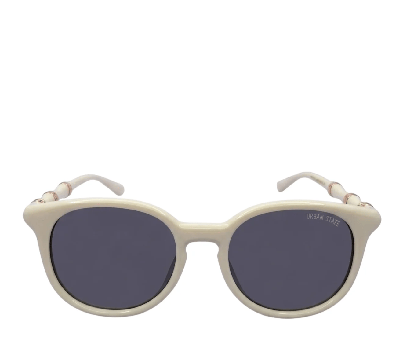 Polarized Roman Round Frame Sunglasses - Multi White