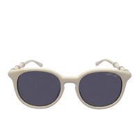 Polarized Roman Round Frame Sunglasses - Multi White