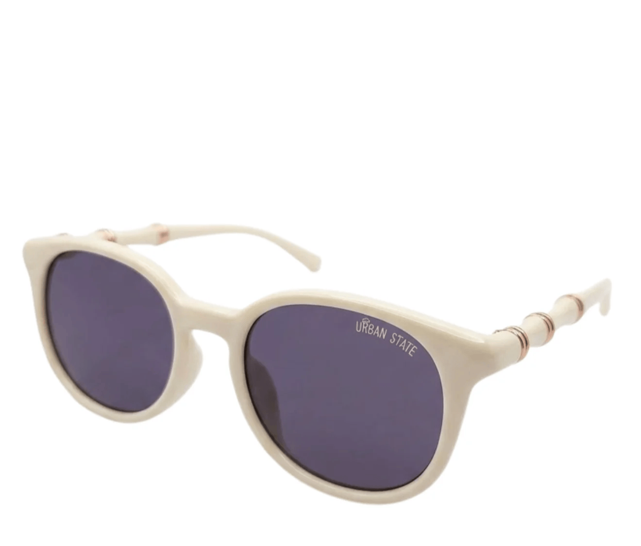 Polarized Roman Round Frame Sunglasses - Multi White