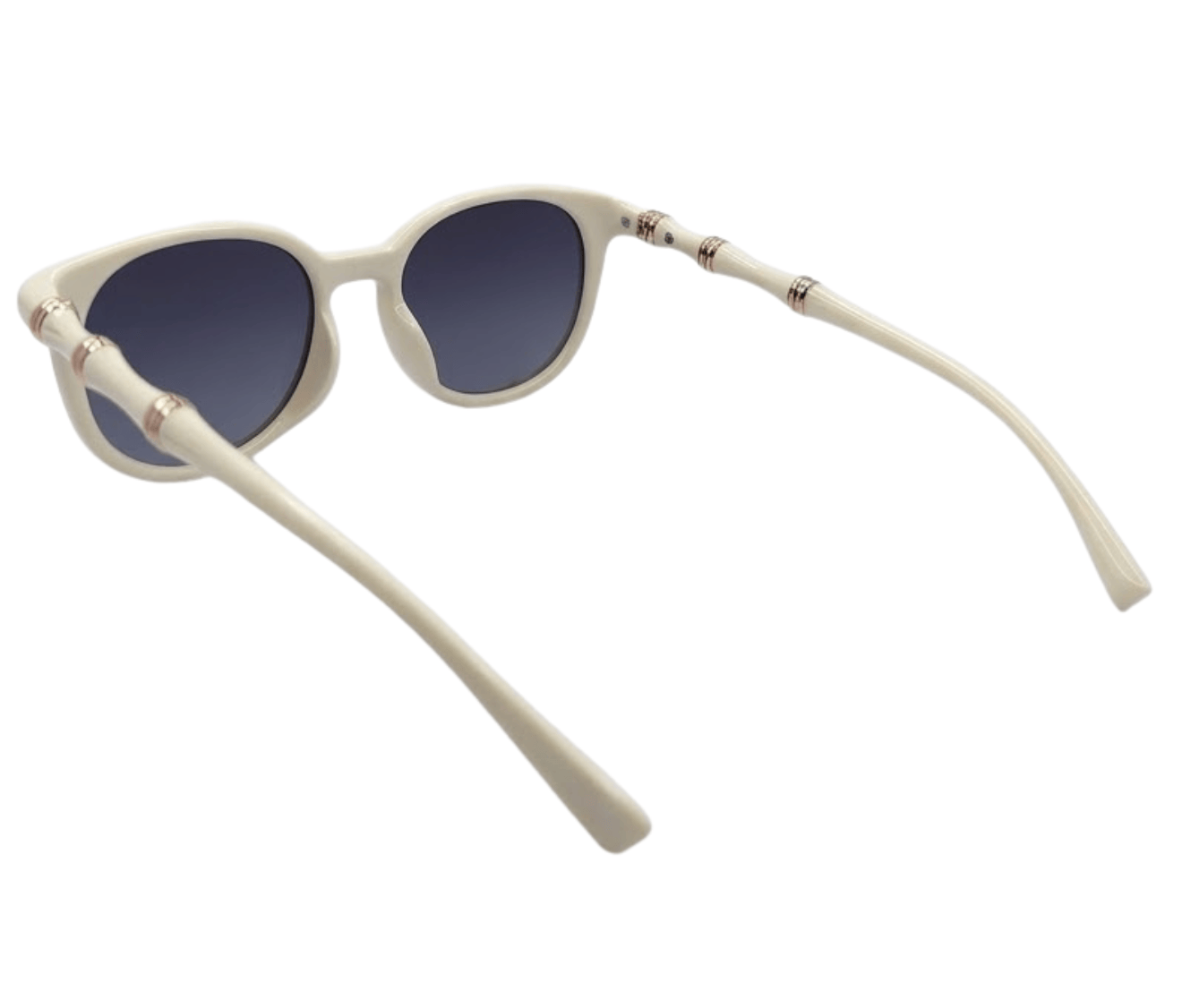 Polarized Roman Round Frame Sunglasses - Multi White