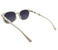 Polarized Roman Round Frame Sunglasses - Multi White