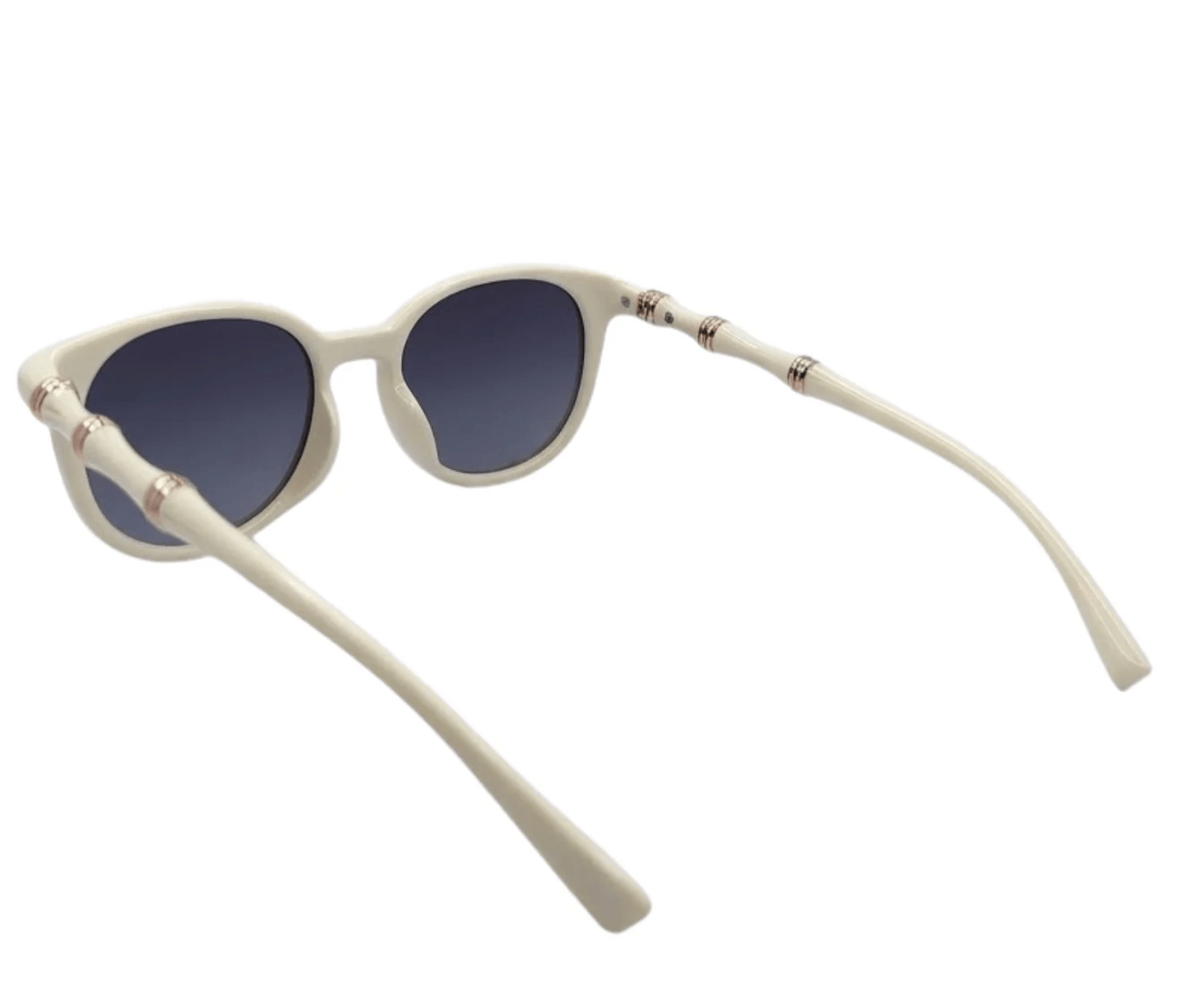 Polarized Roman Round Frame Sunglasses - Multi White