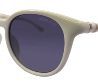 Polarized Roman Round Frame Sunglasses - Multi White