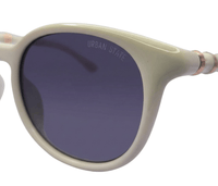 Polarized Roman Round Frame Sunglasses - Multi White