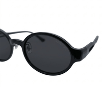 Polarized Mason Round Frame Sunglasses - Black Black