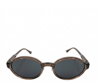 Polarized Mason Round Frame Sunglasses - Black Brown