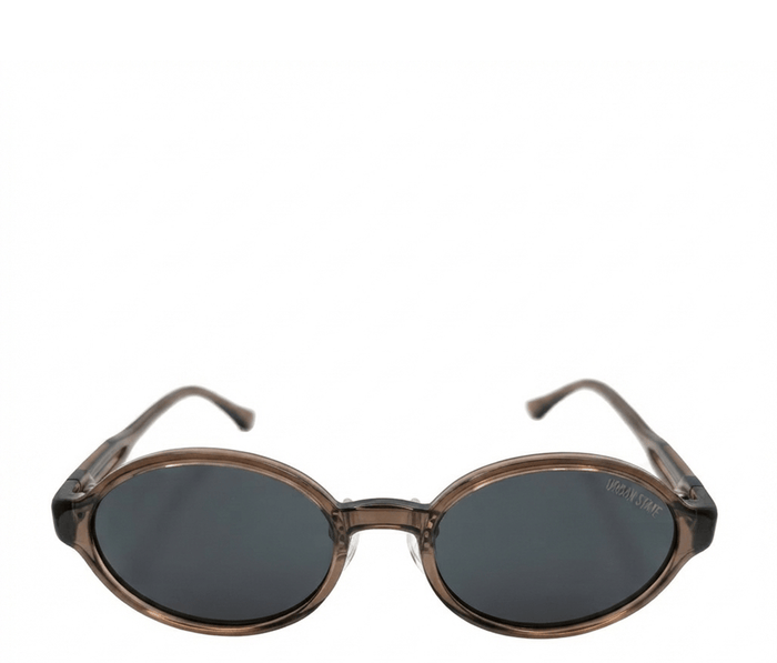 Polarized Mason Round Frame Sunglasses - Black Brown