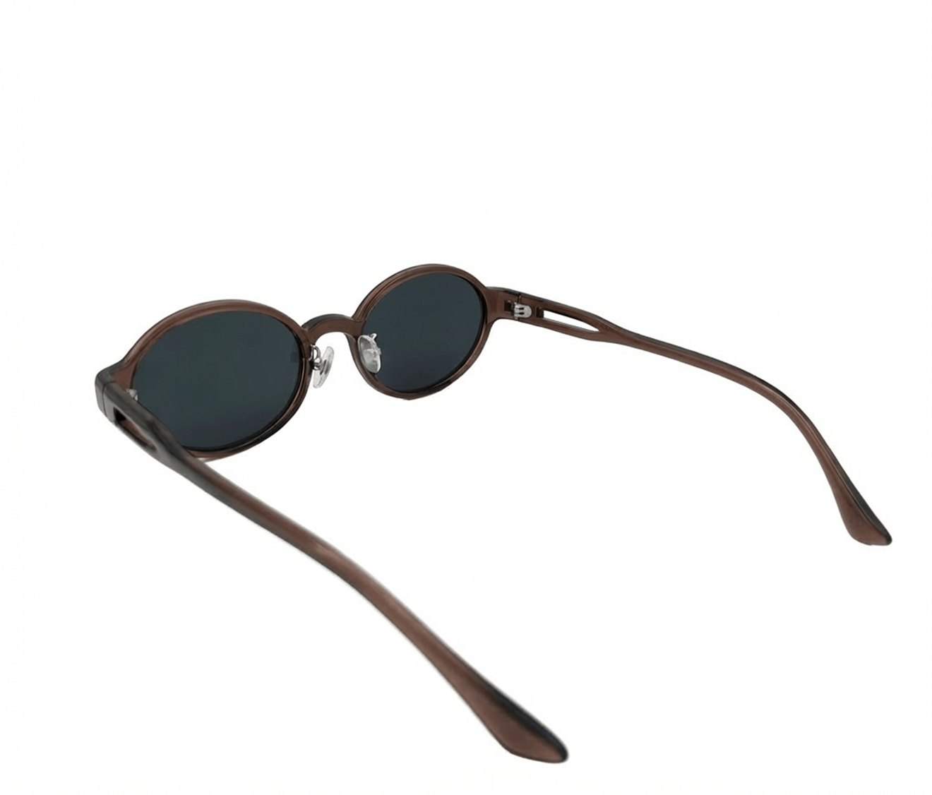 Polarized Mason Round Frame Sunglasses - Black Brown