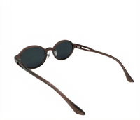 Polarized Mason Round Frame Sunglasses - Black Brown