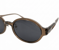 Polarized Mason Round Frame Sunglasses - Black Brown