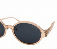Polarized Mason Round Frame Sunglasses - Black Clear