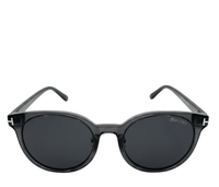 Polarized Cosmo Round Frame Sunglasses - Black Clear