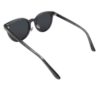 Polarized Cosmo Round Frame Sunglasses - Black Clear