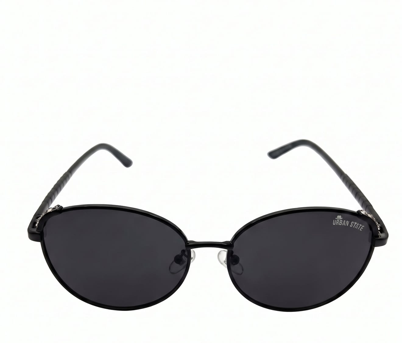 Polarized Crown Round Frame Sunglasses - Black Black