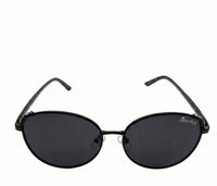 Polarized Crown Round Frame Sunglasses - Black Black