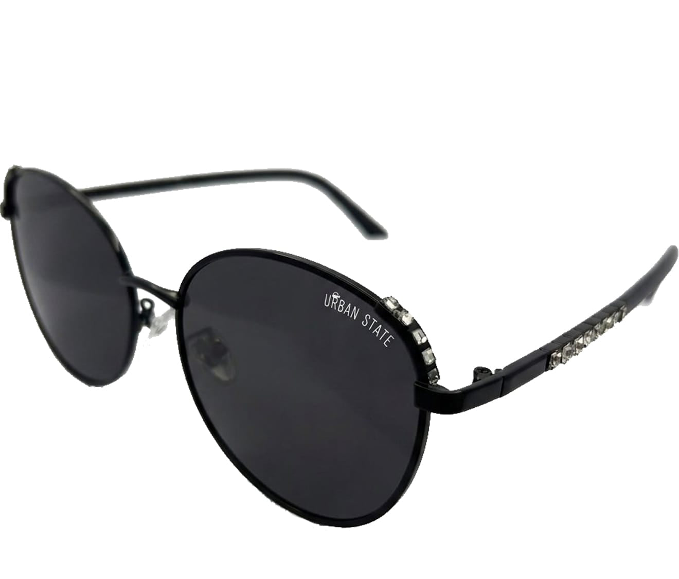 Polarized Crown Round Frame Sunglasses - Black Black