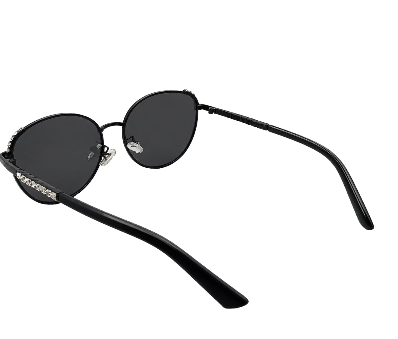 Polarized Crown Round Frame Sunglasses - Black Black