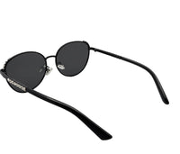 Polarized Crown Round Frame Sunglasses - Black Black
