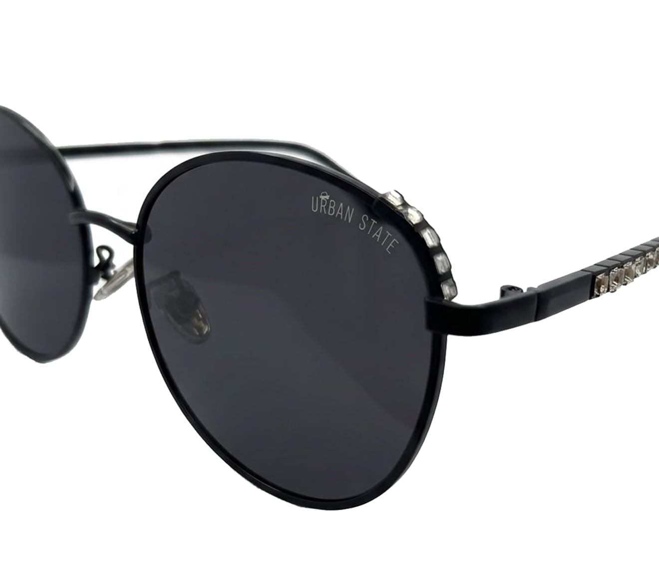 Polarized Crown Round Frame Sunglasses - Black Black