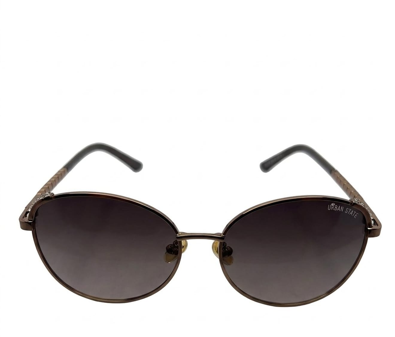 Polarized Crown Round Frame Sunglasses - Brown Brown