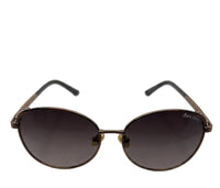 Polarized Crown Round Frame Sunglasses - Brown Brown