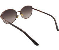 Polarized Crown Round Frame Sunglasses - Brown Brown