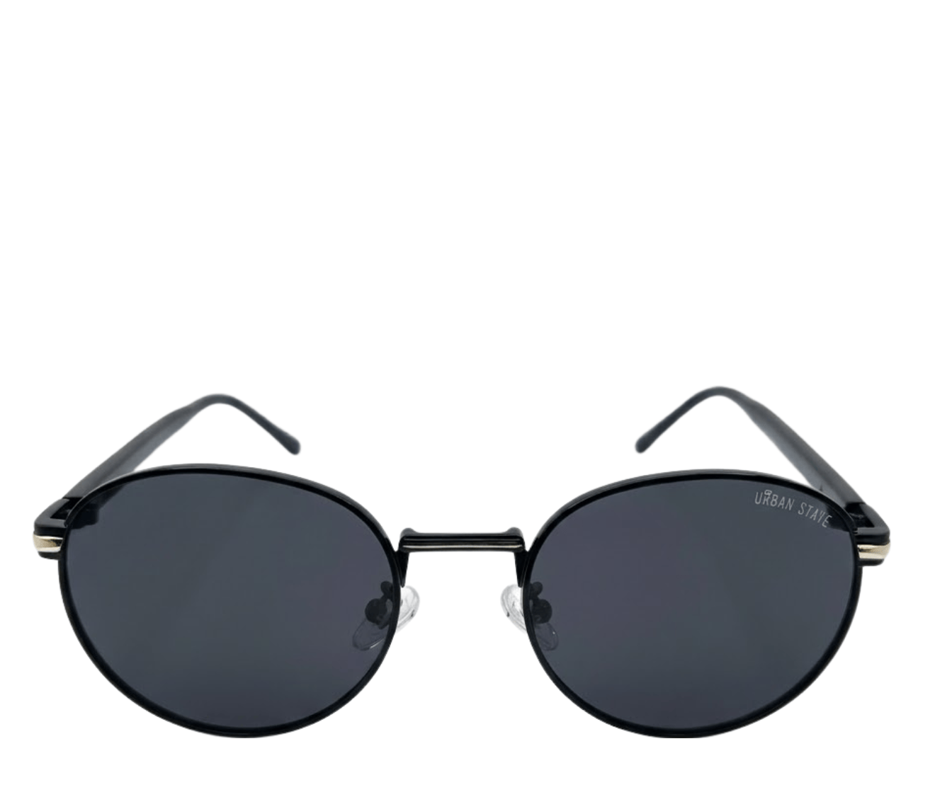 Polarized Regent Round Frame Sunglasses - Black Black