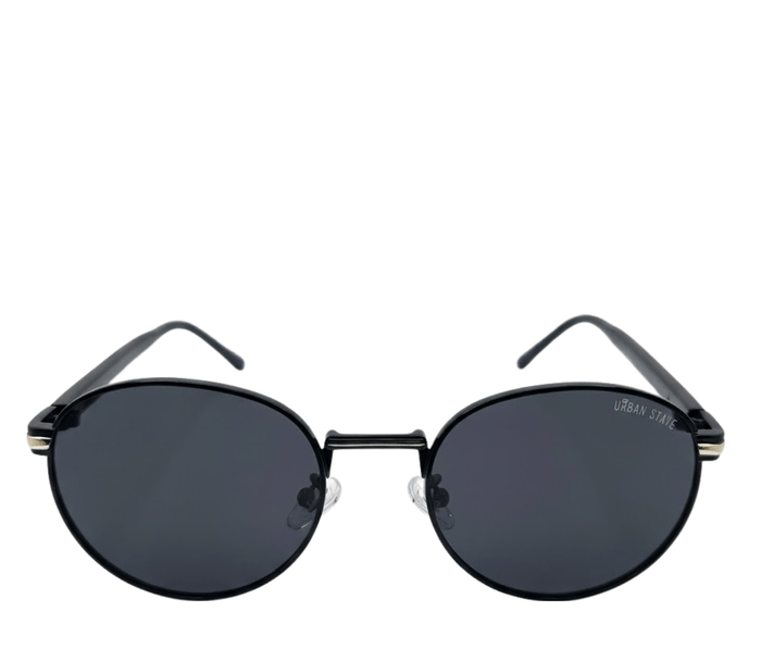 Polarized Regent Round Frame Sunglasses - Black Black