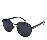 Polarized Regent Round Frame Sunglasses - Black Black