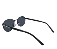 Polarized Regent Round Frame Sunglasses - Black Black