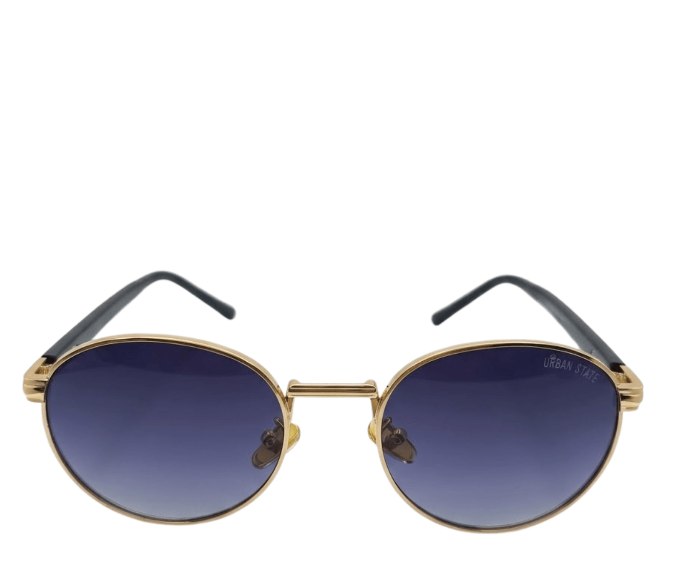 Polarized Regent Round Frame Sunglasses - Black Gold