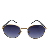 Polarized Regent Round Frame Sunglasses - Black Gold
