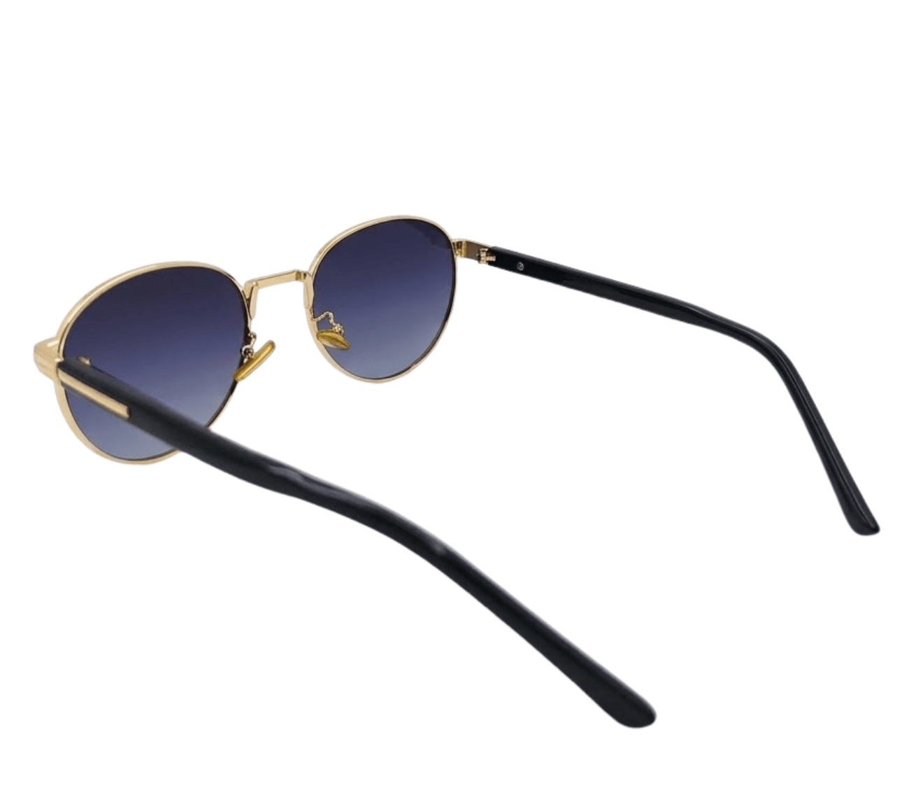 Polarized Regent Round Frame Sunglasses - Black Gold