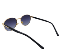 Polarized Regent Round Frame Sunglasses - Black Gold