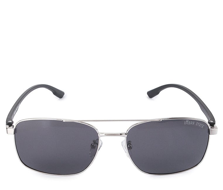 Polarized Metal Frame Modern Aviator Sunglasses - Black Silver