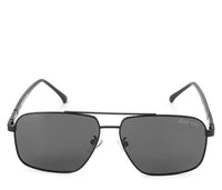 Polarized Metal Frame Sporty Aviator Sunglasses - Black Black
