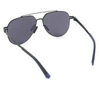 Polarized Metal Frame Geometric Aviator Sunglasses - Black Black