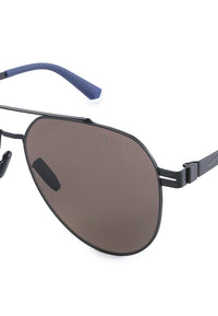 Polarized Metal Frame Geometric Aviator Sunglasses - Brown Black