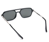 Plastic Frame Vision Aviator Sunglasses - Green Black