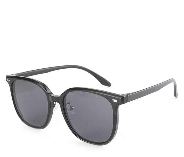 Polarized Plastic Frame Classic Square Sunglasses - Black Matte