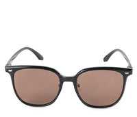 Polarized Plastic Frame Classic Square Sunglasses - Brown Black